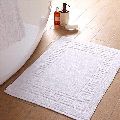Mauria Plain Rectangular white cotton bath mat