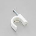 White Press Fit Plastic Wire Clip