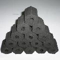 Black charcoal briquettes