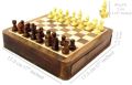 7x7 Inches Wooden Magnetic Drawer Chess with Chess Set
