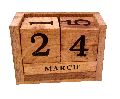 Rectangle Brown Polished Brown wooden never ending office deck date calendar