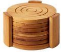 Mango Wood wooden round coaster set