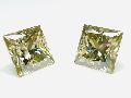 2 pairs princess cut moissanite diamond