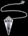 crystal pendulum ,Clear Quartz Pendulum, Faceted with Chain (Crystal Pendulum, Dowsing, Divination)