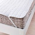 Flannel Linen Polyester Rectangular Off-white mattress protector