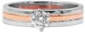 Gents Ring Band Solitaire White &amp;amp; Rose Gold Diamond Band