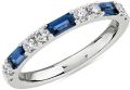 White Gold Diamond and Blue Sapphire Ring