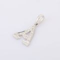 Alphabetical Diamond Pave Setting 18K White Gold Pendant