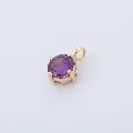 Amethyst Solitaire 14K Yellow Gold Pendant