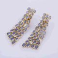 Blue Sapphire and Diamond 18K Yellow Gold Dangle Earrings