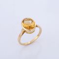 Natural Citrine Solitaire 18K Yellow Gold Ring
