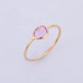 Pink Sapphire Rose Cut 18K Yellow Gold Ring