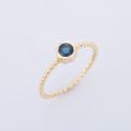 Solitaire Blue Sapphire 14K Yellow Gold Ring