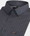 Men's Grey Color Micro Striped Printed Shirt