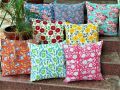 Cotton Square Multicolor Embroidered handblock print cushion covers