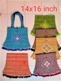 Cotton Embroidery Multi Color handled handbags