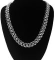 14k White Gold Crafted With 25.00 Carats Mens Black Diamond Chain