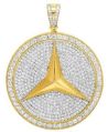 3.90 Carat Mercedes Benz Pendant Craft In 14k Yellow Gold