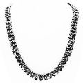 37.00 Carat Men&amp;amp;amp;rsquo;s Black Diamond Chain Necklace In 14k White Gold