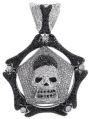 4.00 Carat Round Brilliant Hip Hop Skull Pendant With 14k White Gold