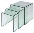 Transparent tempered bent glass