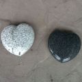 White Black Granite single heart shaped monuments
