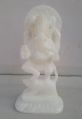 White Marble Fine Ganesh Ji with Mouse Statue