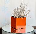Rust Square Glass Flower Vase