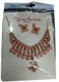 Golden And Red Brass And Beads ladies fashion necklace set