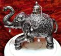 Golden Silver Carved Polished brass handmade elephant