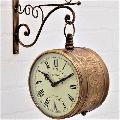 Brown brass victorian clock