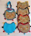Rectangular Square Multi Color Embroidered canvas handbags