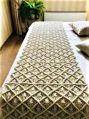 Available in many colors Embroidered macrame cotton bed runner