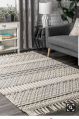 Cotton Rectangular Round White Embroidered macrame floor mats