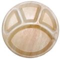 12" Round Areca Leaf Partition Plate-3 or 4 partition