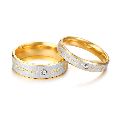 14K Yellow Gold 0.16 Carat Natural Diamond Forever Love Design Wedding Ring