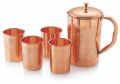 Copper 5 Pcs Jug and Glass Set