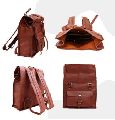 Rolling Top Leather Shoulder Backpack