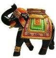 Natural Wood Brown Polished wooden elephant statue