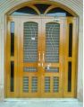 Polished wooden exterior door