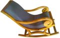 Round Brown Light Brown New Polished Pu polishing Wooden Rocking Chair