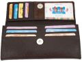 fashion villa Rexine Leather Rectangular Dark Brown Plain Bi Fold ladies faux leather wallet