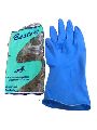 Latex Plain flock lined industrial rubber hand gloves