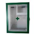 Acrylic Rectangular Green White Plain Polished medical first aid box