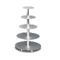Steel Available in  many Different colors Plain Polished As shown in pictures 5 tier cake stand