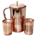 Round As shown in pictures copper jug Glass set