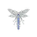 Blue Sapphire Diamond Fly Brooch with Ruby Eyes