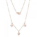 Gold 3 Star Diamond Necklace