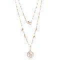 Natural Round rose gold disc charms diamond necklace