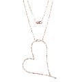 Rose Gold Single Heart Diamond Pendant with Chain